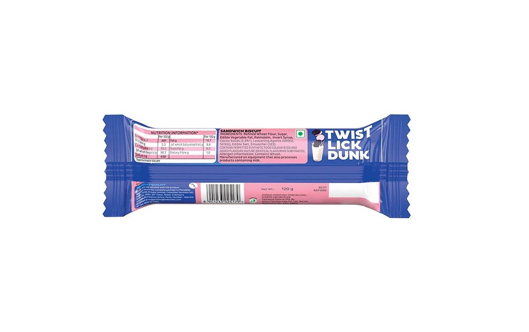 Cadbury Oreo Strawberry Creme Flavoured Chocolatey Sandwich Biscuits   Pack  120 grams